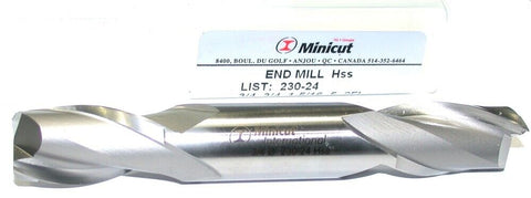 YG-1 Minicut 230-24 3/4" Diameter 3/4" Shank 2 Flute HSS End Mill New