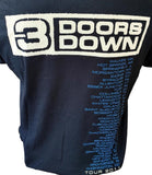 Fruit Of The Loom Men's 3 Doors Down Tour 2011 Black Short Sleeve Shirt Size L