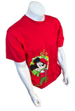 Anvil Men's Disney Mickey Mouse Share The Magic 2012 Christmas Red Shirt Large