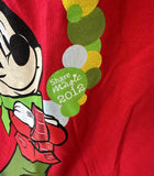 Anvil Men's Disney Mickey Mouse Share The Magic 2012 Christmas Red Shirt Large