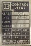 Square D 8501-G0-60 Control Relay Series B EM 120-277 VAC 10 AMP