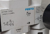 Festo HE-D-MIDI Pneumatic Regulator & Valve Assembly LFR-D-5M-MIDI-A FRM-D-MIDI