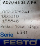 Festo ADVU-63-25-A-PA Pneumatic Two Way Cylinder 145PSI