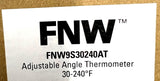 FNW FNW9S30240AT Adjustable Angle Thermometer 9" Face 30-240°F