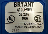 Bryant 4100P9W Pin and Sleeve Connector 100A 250VAC 3 Phase