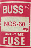 Lot of (3) Bussmann NOS-60 One-Time Medium Electrical Fuse 60A 600V