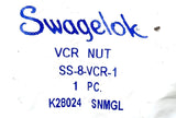 Lot of (2) Swagelok SS-8-VCR-1 Stainless Steel VCR Nut Face Seal Fitting 1/2"