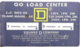 Square D QO2-4A Load Center Box 120/240V 1 Phase 3W 70A Mains Max