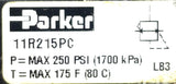 Parker 11R215PC Pneumatic Regulator 3/8" Body 250PSI 175°F Max