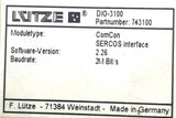 Lutze 743100 DIO-3100 ComCon SERCOS Interface Module 2M Bit/Sec