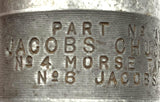 Jacobs No. 34 Keyed Drill Chuck 0-1/2" Capacity W/ Morse No. 4 Taper Arbor