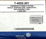 Johnson Controls T-4002-201 Pneumatic Thermostat 55-85° F Single Temp/Dial