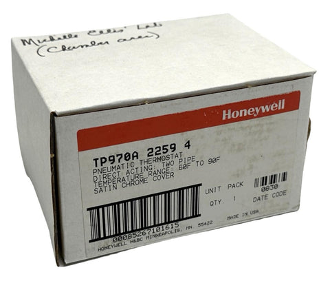 Honeywell TP970A 2259 4 Pnuematic Thermostat Direct Acting 60°F to 90°F