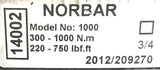 Norbar 1000 3/4" Dr Adjustable Torque Wrench  220-750 Ft.Lbs. 300-1000Nm 14002