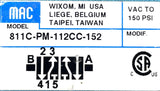 MAC 811C-PM-112CC-152 4-Way Solenoid Valve 1/4" NPTF 110/120VAC 50/60HZ