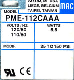 MAC 811C-PM-112CC-152 4-Way Solenoid Valve 1/4" NPTF 110/120VAC 50/60HZ