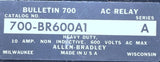 Allen-Bradley 700-BR600A1 Ser. A  AC Control Relay 10A 600VAC 6NO DIN Rail