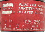 Cooper Crouse-Hinds CPP516 Arktite Plug 20A 1HP 2W 3-Pole 125-250VAC 60HZ 18VDC