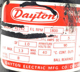 Dayton 4Z142 DC Permanent Magnet Motor 1/27HP 1800RPM 90VDC Class B