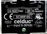 Celduc SC968160 Solid State Relay Module 24-600VAC 95A Heatsink 3 Bay