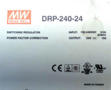 Mean Well DRP-240-24 Switching Power Supply 100-240VAC 3.5A Input 24V 10A Output