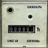 Grasslin UWZ-48 Hour Meter 220V 60HZ 6-Digit Gray Plastic Enclosure