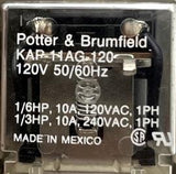 Potter & Brumfield KAP-11AG-120 Relay 120V 50-60HZ 10A 240VAC 1PH