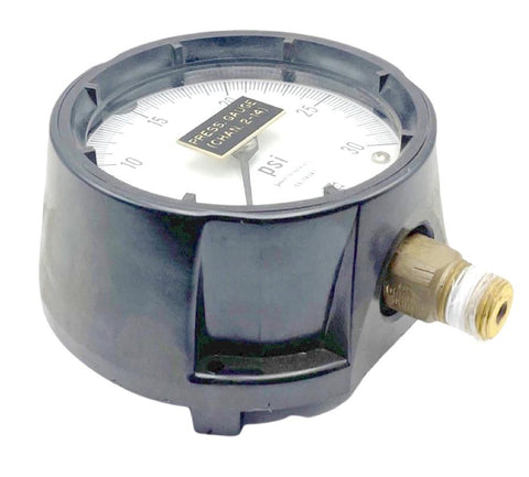 USG 0-30PSI Pressure Gauge U.S. Gauge Plastic/Metal Enclosure Brass Socket