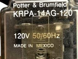 (Lot of 2) Potter & Brumfield KRPA-14AG-120 Relay 120/240VAC 50-60HZ 6A