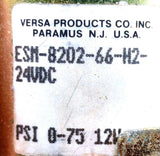 Versa ESM-8202-66-H2 Directional Solenoid Valve 1/8"NPT 24VDC 0-75PSI 12 Watts