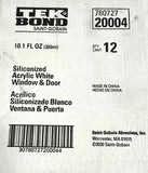 Tek Bond White Siliconized Acrylic Caulk Sealant Window & Door 10.1 OZ (12 Pack)