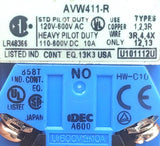 Idec AVW411-R Emergency Stop Switch Push Lock Twist Release AC/DV 10A 600V