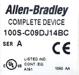 Allen-Bradley 100S-C09DJ14BC Contactor Series A Non-Reversing 9 AMP 600 VAC