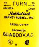 Hubbell HBL26418 Hubbellock Female Locking Connector 3-Pole 4-Wire 60A 600V