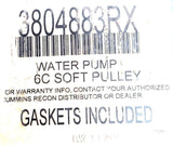 Cummins 3804883RX Water Pump Pulley 6C Soft Pulley Gasket Included