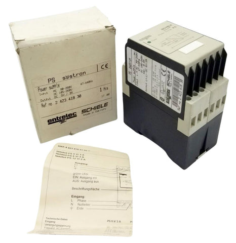 Entrelec Schiele 2.423.418.30 Power Supply Input 90-260VAC 105-260VDC 47-440Hz