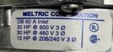 Meltric DB-60-A Inlet 15-30HP 208-600V 3 Ohm Steel/PVC Enclosure