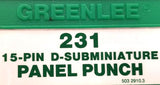 Greenlee 231 Subminiature Panel Punch Set 15-Pin D-Subminiature