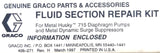 Graco 406-271 Fluid Section Repair Kit Rev H For Metal Husky 715 Diaphragm Pumps