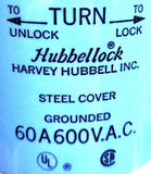 Hubbell 26519 Locking Plug 4 Pole 5 Wire Grounding 60A 600VAC