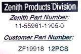 Zenith 11-55961-1105-0 Metering Gear Pump ZF19918-2-TW-0297M 2.3KG