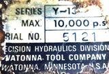 OTC Owatonna Tool Co. Y-13 Air-Hydraulic Pump 10000psi Max