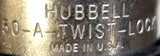 Hubbell CS-8265C Twist Lock Plug 2P-3W 250VAC 2P-3 50A 50-A-TWIST-LOCK