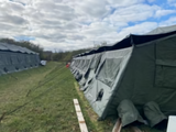 Military Expandable Modular Temper Tent US GI Green 80' x 20' w/ Liner and Floor