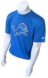 Nike NFL Team Apparel Men's Detroit Lions Blue Short Sleeve Shirt Size Large