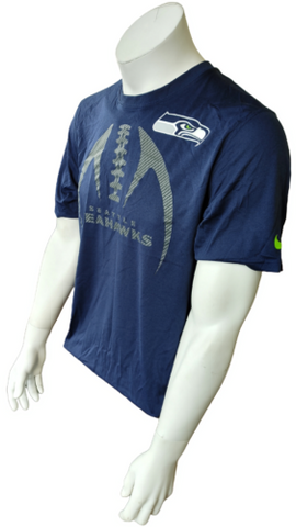 Nike Dri-Fit Men's Football Seattle Seahawks Navy Short Sleeve Shirt Size Large