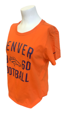 Nike Women's Denver Broncos Football 1960 Orange Short Sleeve Slim Fit Shirt L