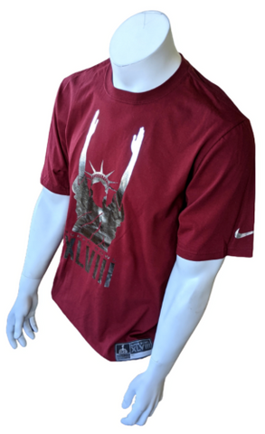 Nike Men's Super Bowl XLVIII Statue Of Liberty Field Goal Maroon Shirt Size L