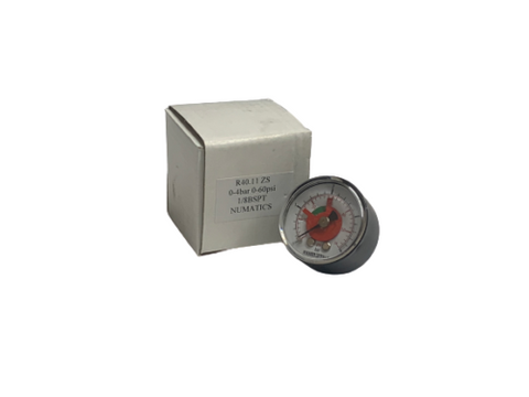 Numatics R40.11 ZS Pressure Gauge 0-60 PSI 0-4 Bar