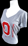 Nike Women's Ohio State Buckeyes NCAA Gray Slim Fit Shirt